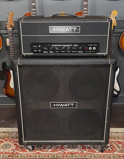 1979 HiWatt Custom 100 & 1973 HiWatt 4x12 Cabinet Black Tolex