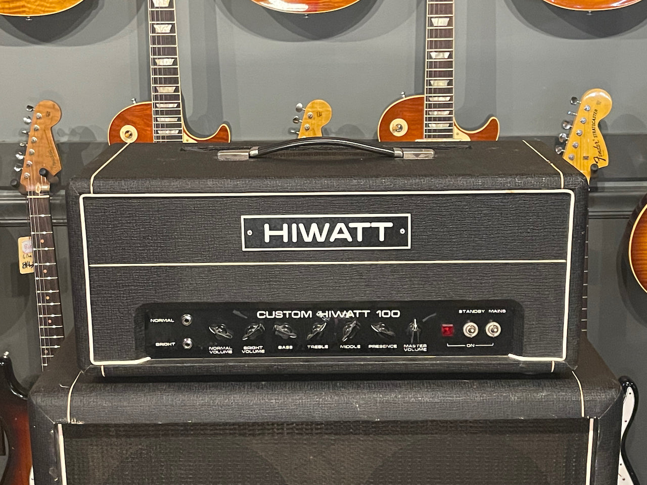 1979 HiWatt Custom 100 & 1973 HiWatt 4x12 Cabinet Black Tolex