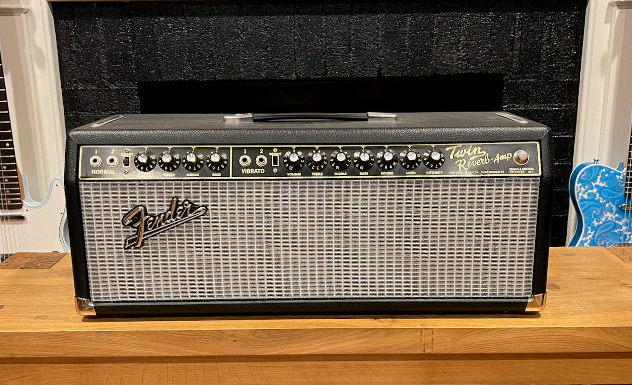 2015 Alessandro Fender Twin Reverb Head Black Tolex