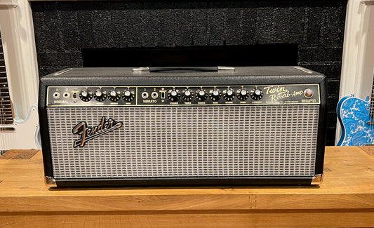 2015 Alessandro Fender Twin Reverb Head Black Tolex