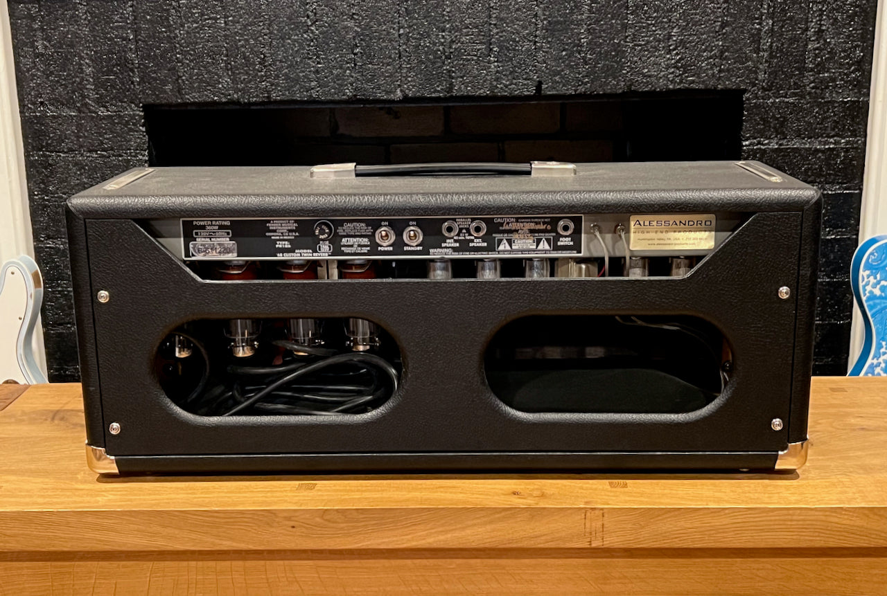 2015 Alessandro Fender Twin Reverb Head Black Tolex