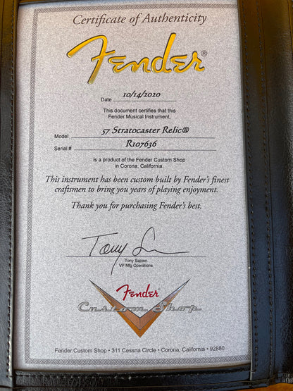 2020 Fender Custom Shop 1957 Stratocaster Relic Roasted "Historic Makeovers" Refin Blackie