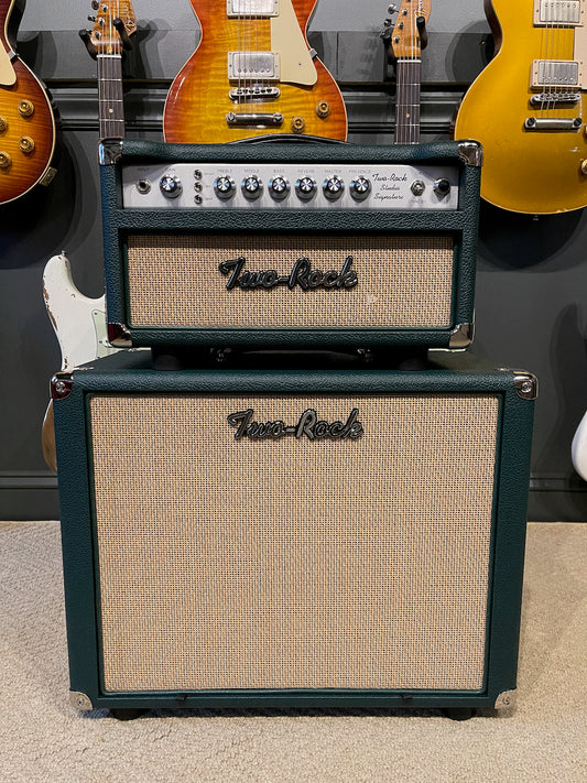 Two Rock Studio Signature Head & 1x12 Closed Back Cabinet British Racing Green/Cane Tolex