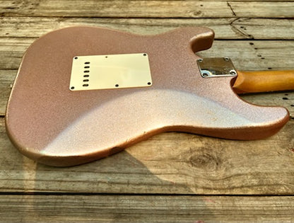 NEW Danocaster Double Cut Pink Champagne Sparkle with Rocketfire 60s pickups