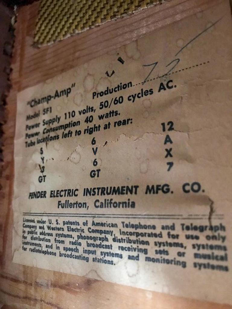 1962 Fender Champ 1x8 Combo Tweed