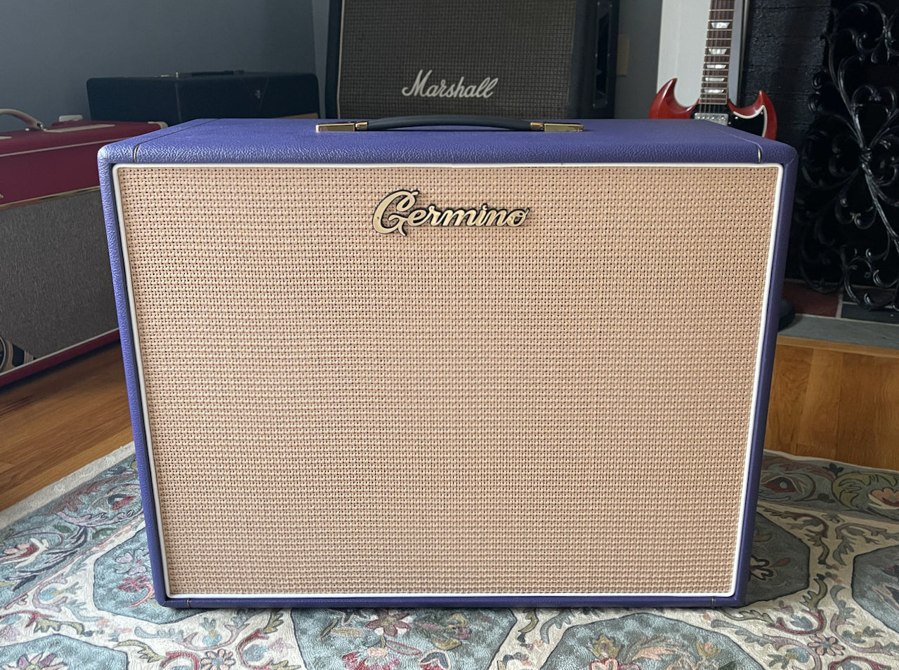 Germino Lead 55 LV Master Volume with Matching 2x12 Cabinet Purple Tolex