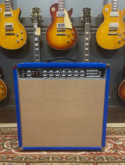 Amplified Nation Bombshell Overdrive 50 Watt EL34 Version 1x12 Combo Royal Blue Suede/Wheat