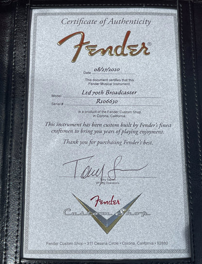 2020 Fender Custom Shop LTD 70th Anniversary Broadcaster Journeyman Relic Blonde