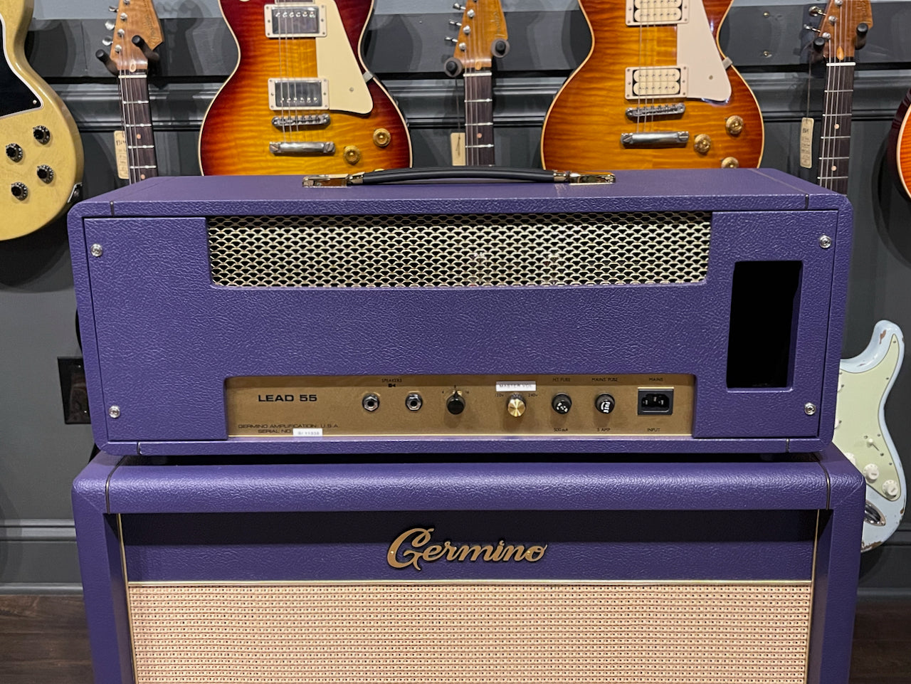 Germino Lead 55 LV Master Volume with Matching 2x12 Cabinet Purple Tolex
