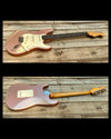 NEW Danocaster Double Cut Pink Champagne Sparkle with Rocketfire 60s pickups