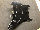 Lollar Flat Pole Stratocaster Pickups, wired harness in black pickguard