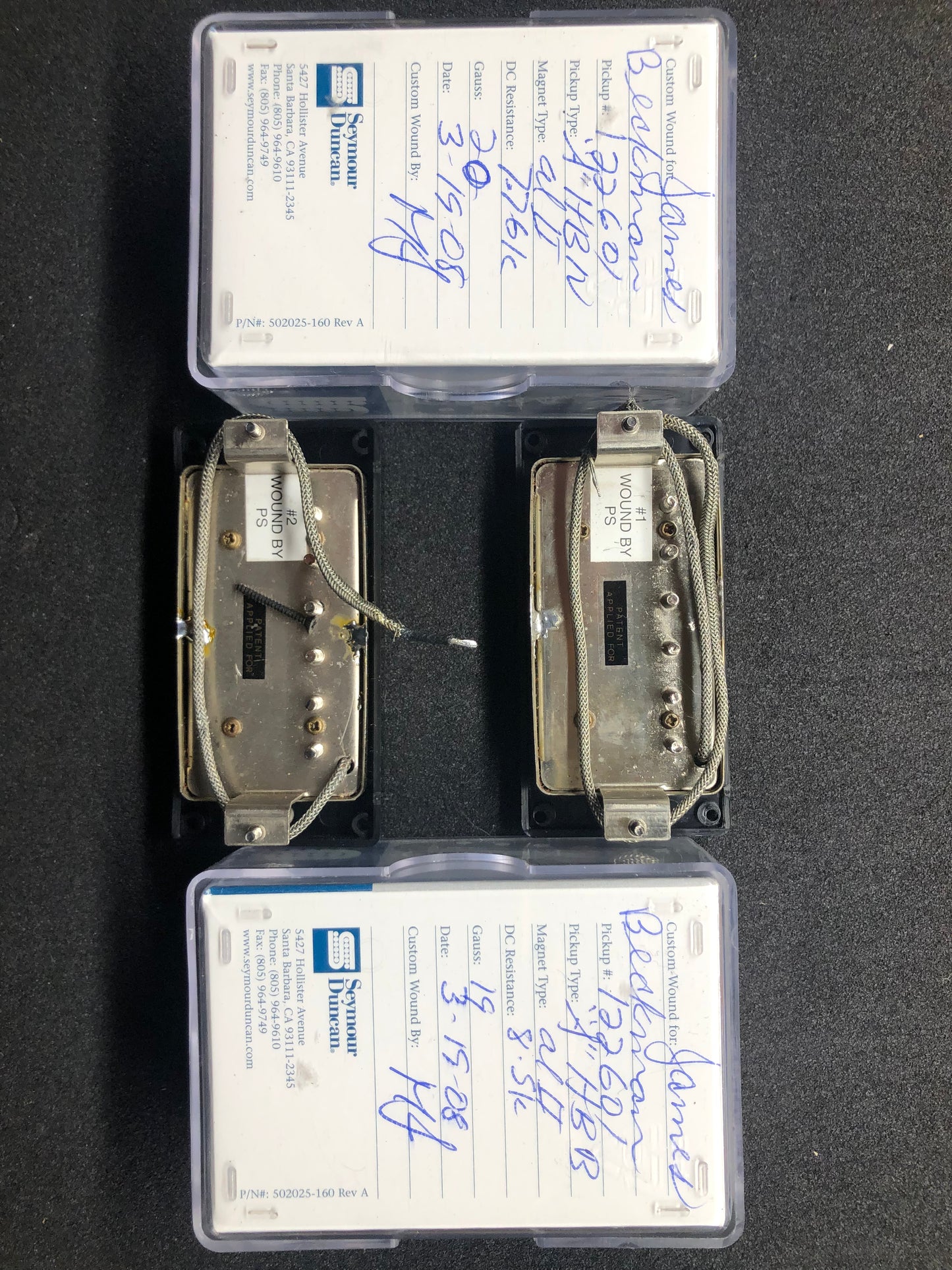 Seymour Duncan Custom Shop AlNiCo II PAF set with aged nickel Covers