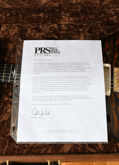 2016 Paul Reed Smith PRS Private Stock #6095 Singlecut Trem Tiger's Eye Brazilian Neck