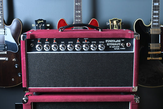 Amplified Nation Wonderland Overdrive V2 50 Watt Head & 2x12 Cabinet Maroon Suede/Black Sparkle