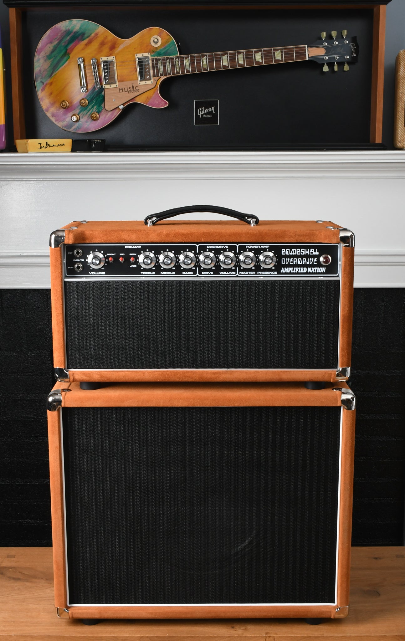 Amplified Nation Bombshell Overdrive 50 Watt Head & 1x12 Cabinet Golden Brown Suede/Black