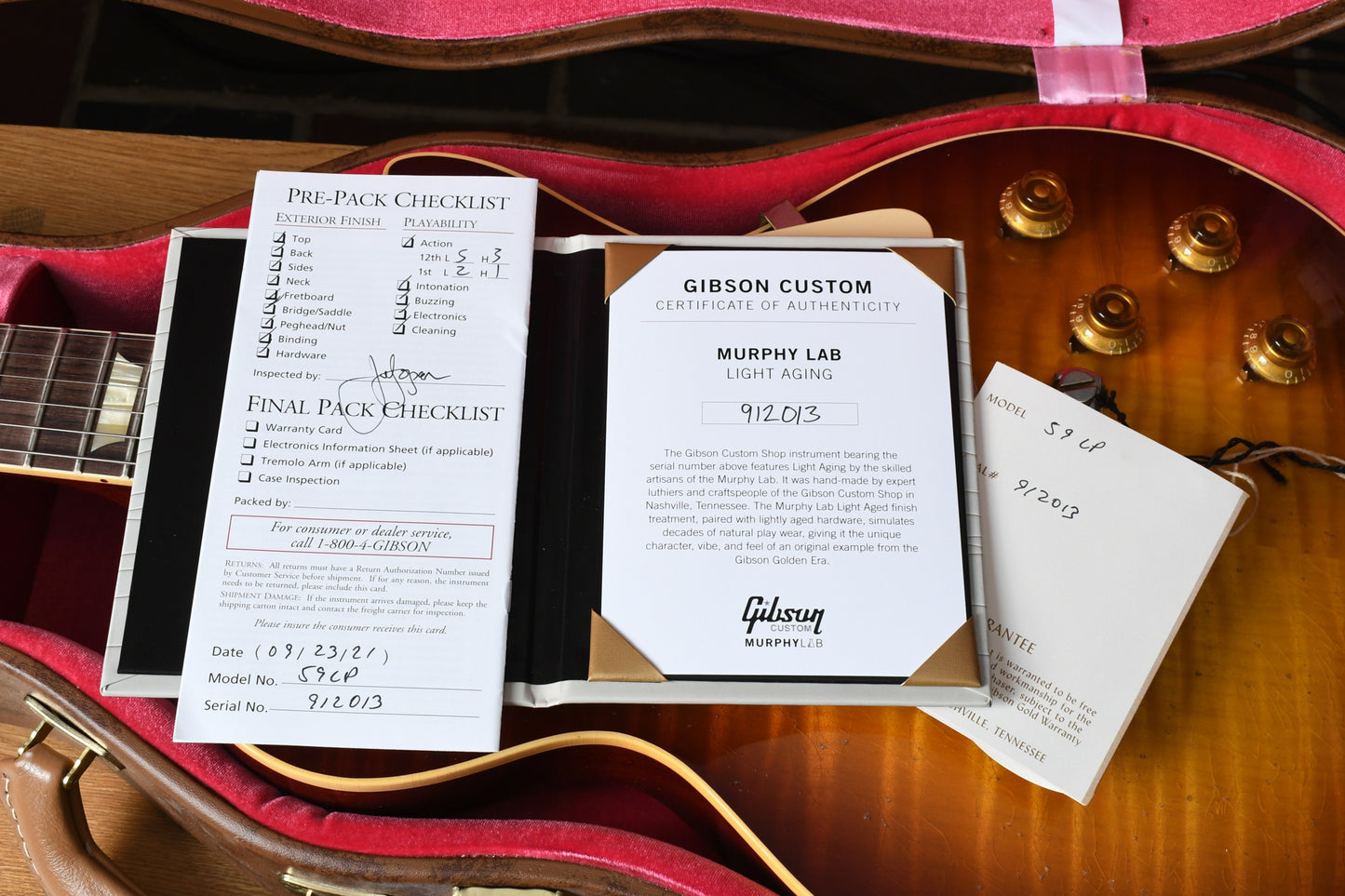 2021 Gibson 1959 Standard Murphy Lab Light Aged Cherry Tea Burst