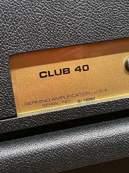 Germino Club 40 Master Volume Tube Rectified Option Black Tolex