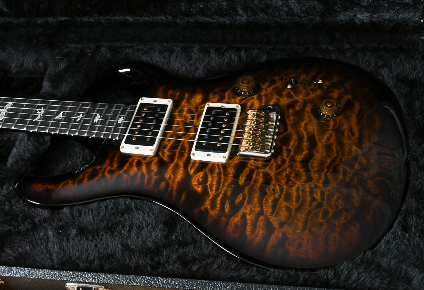 Paul Reed Smith PRS Custom 24 10 Top Quilt Black Gold Wrap Flamed Maple Neck/Ebony Board