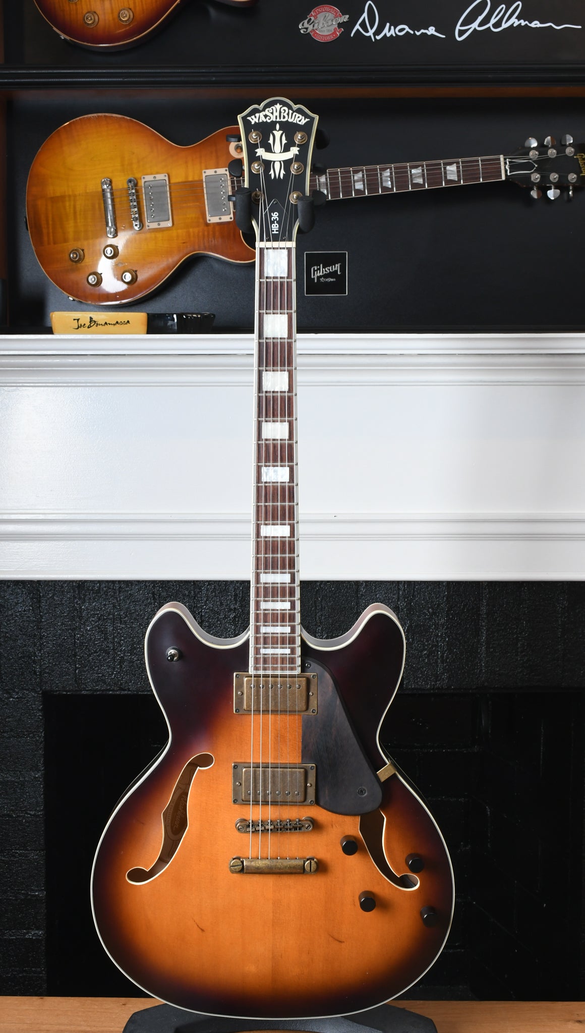 2014 Washburn HB36K VSBK Semi-hollow vintage sunburst matte finish 335