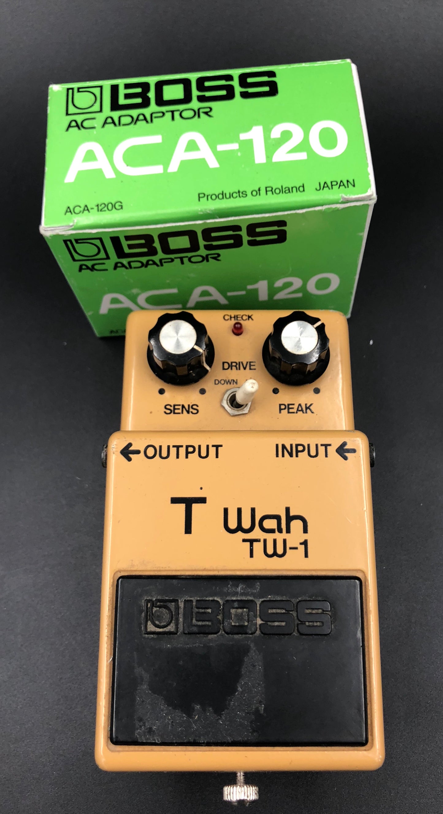 Boss TW-1 T Wah Silver Screw with ACA-120 power