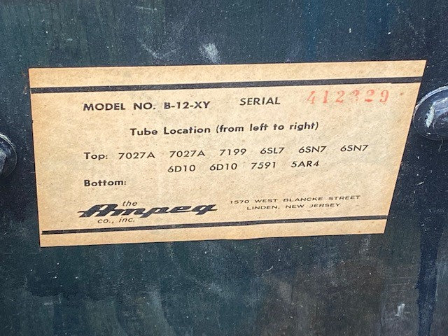 1964 Ampeg B-12XY Portaflex 2-Channel 50-Watt 1x12" Fliptop Guitar Combo